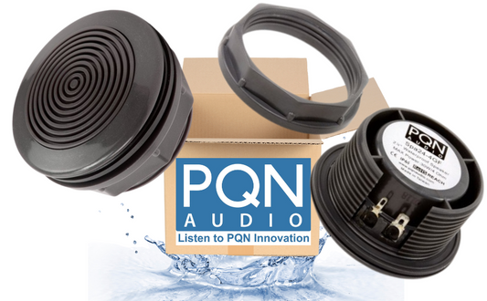 PQN Audio Spa24-4GF 3" Waterproof Full Range Speaker Wall-fitting Rear Nut Mount For Hot tubs, Marine, RV  Dark Gray