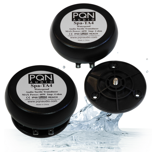 PQN Audio SPA-TA4 IP68 Waterproof Audio Tactile Transducer, Exciter, Conduction Speaker - Made for Spa, Float, Bath Sauna and Hot tubs (2 Transducers)