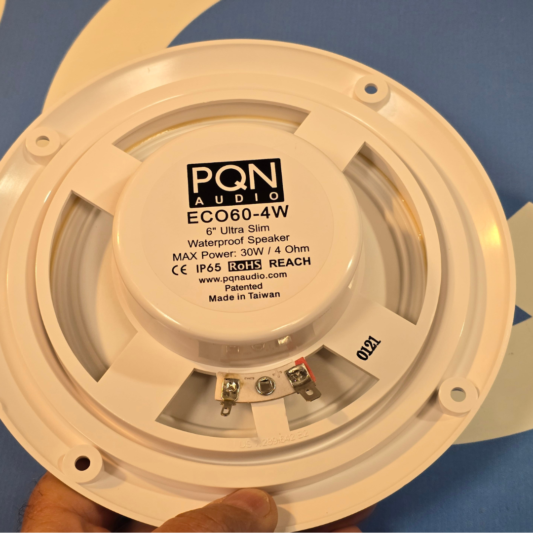 PQN Audio ECO60 6" Waterproof, Ultra-Slim Speaker for RV, Camper, Marine and Outside Weather