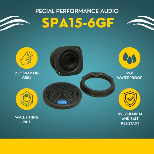 PQN Audio SPA15-6GF Exclusive 1.5" Dual Mount Waterproof Audio Speaker